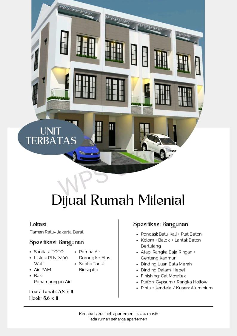 DI JUAL RUMAH BARU MILENIAL KAWASAN TAMAN RATU DURI KEPA SISA 1 UNIT - 3