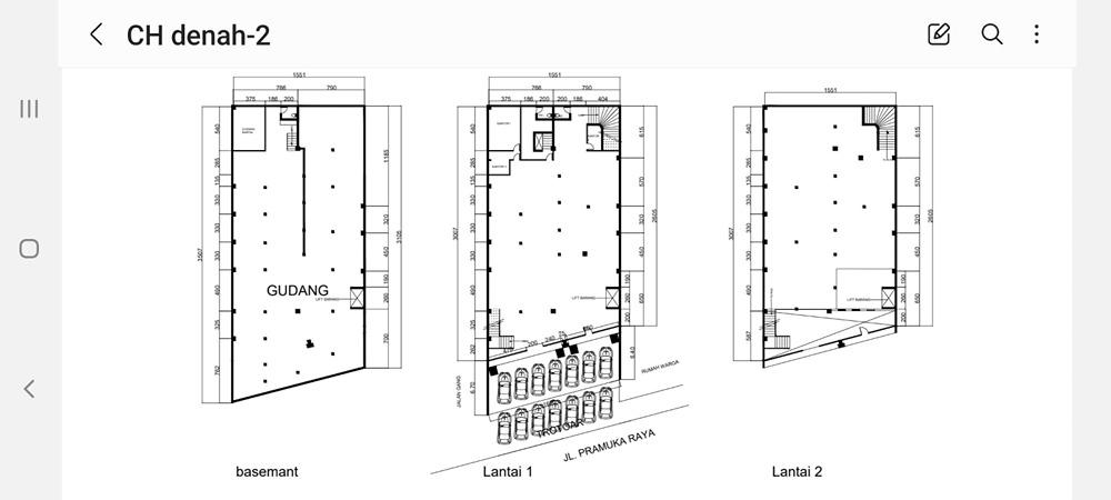 Gedung 2 Lantai + Basement Jl Pramuka Raya Dijual - 1