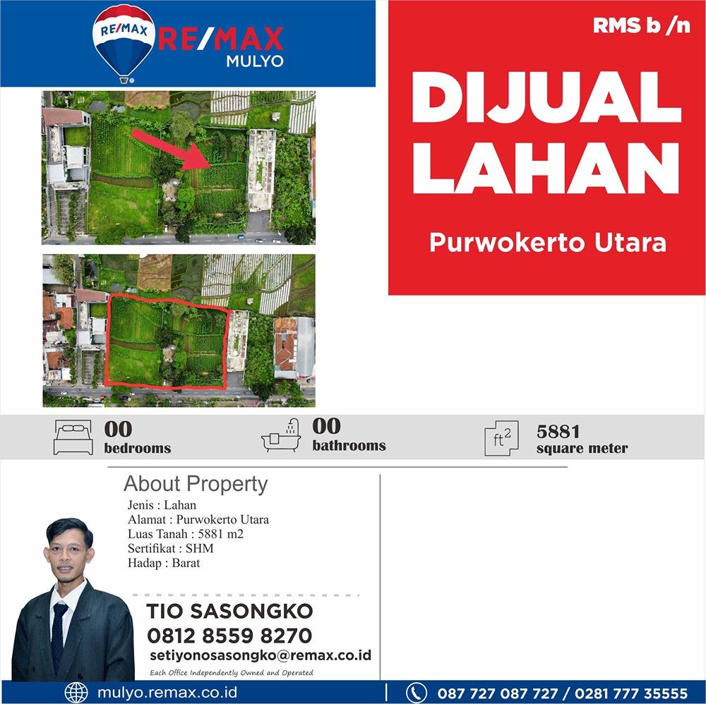 Tanah Dijual Yang Berlokasi Di Purwokerto Utara - 0