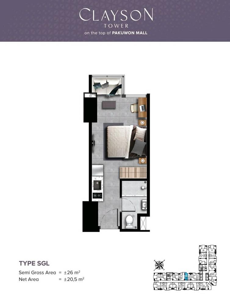 Dijual Apartemen Calyson Type Studio - 3