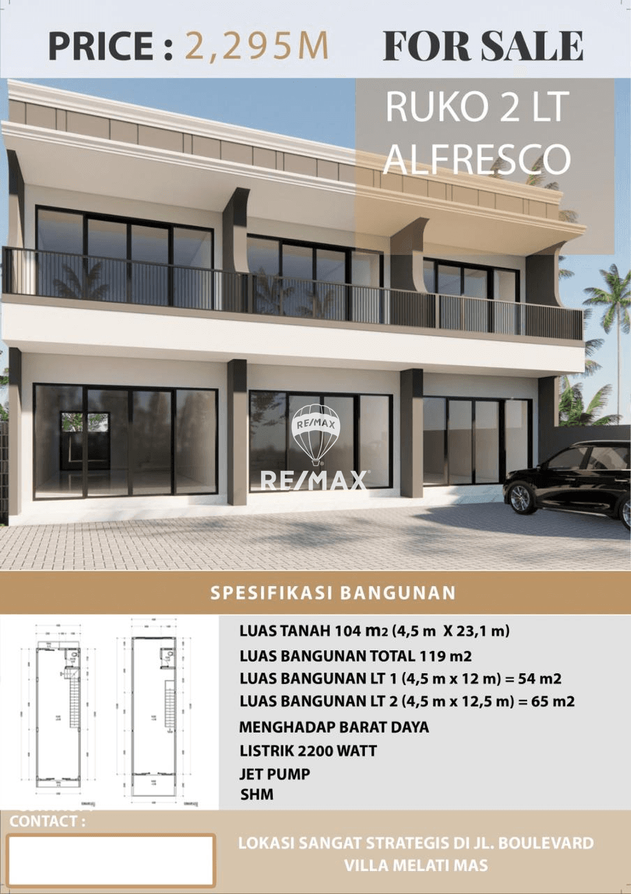 Ruko dijual villa melati mas